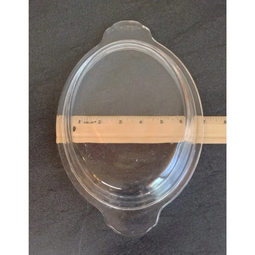 Fire King 467 Clear Glass Lid Tab Handles Oval 8x6 In Casserole Dish Replacement